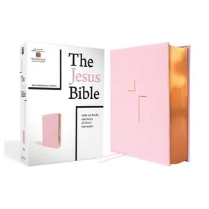 The Jesus Bible, NIV Edition, Leathersoft over Board, Pink, Comfort Print: Sixty-Six Books. One Story. All About One Name.