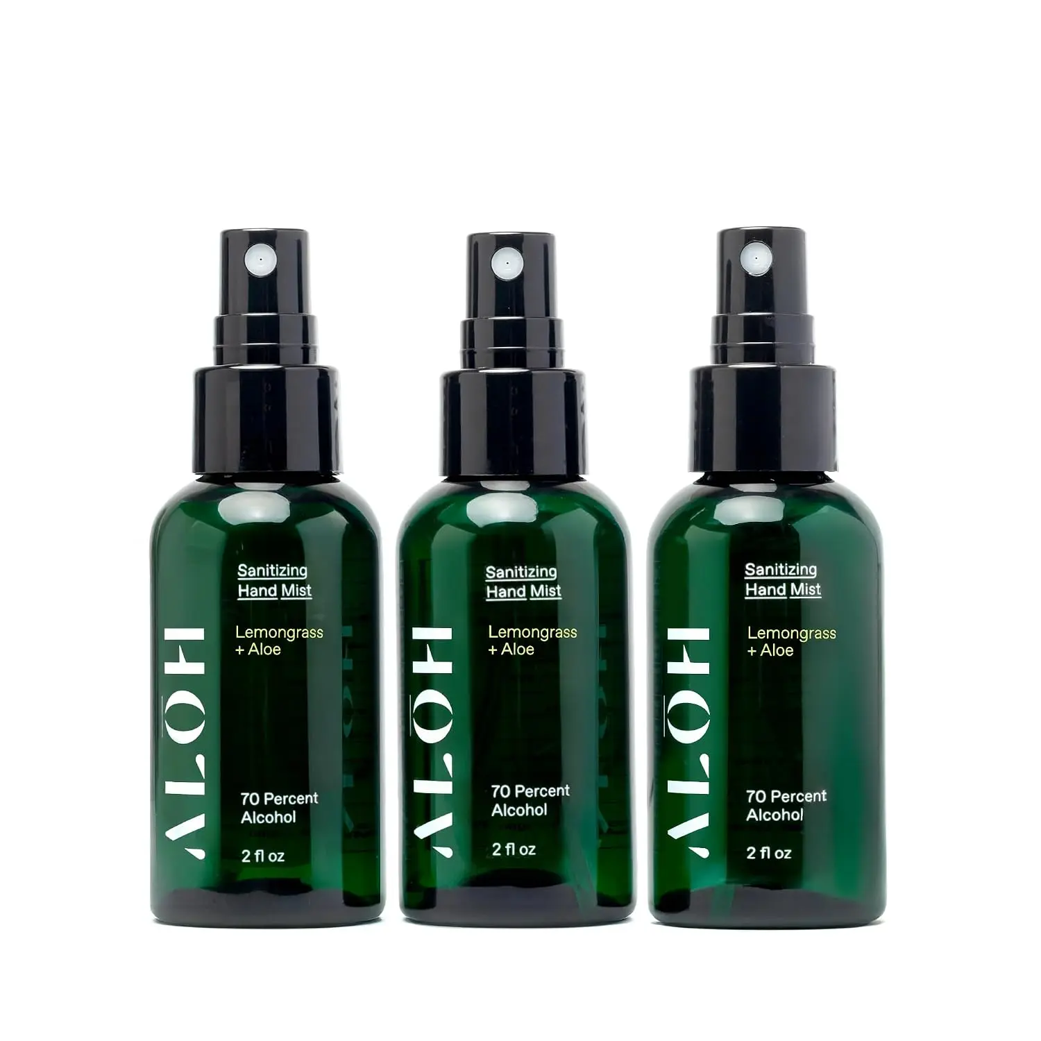 ALOH Hand Sanitizer Spray 3-Pack, Lemongrass + Aloe Vera – 99.9% Germ Protection