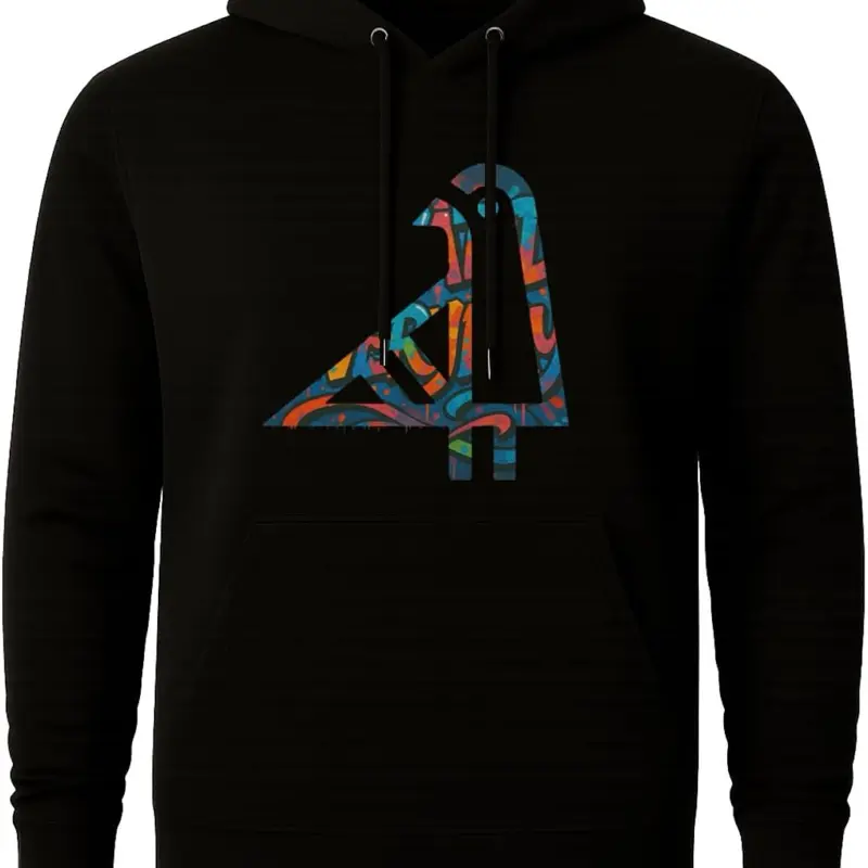 Bhirds Drippy Logo Hoodie, Black, Premium Cotton-Blend Fabric, Multiple