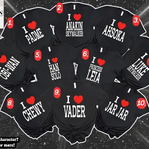 I Love Star Galaxy's Edge Wars Characters Matching T Shirt , Anain Skywalker Shirt, Padme Amidala Shirt, Luke Skywalker, I Love Custom, I Love New York 45747 1953