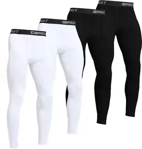 2 or 4 Pack Men's Compression Pants Running Tights Workout Leggings, Cool Dry Technical Sports Baselayer