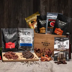 Best Jerky Gift Box - High Protein Meat Snack with Teriyaki and Original Flavors, Ideal for Food Lovers and Gifting Enthusiasts