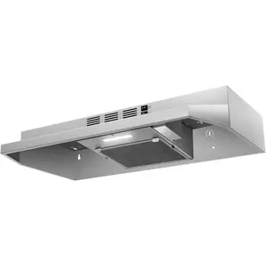 30 inch Range Hood Ducted/Ductless Convertible Stainless Steel Range Hood Under Cabinet with Rocker Button Control,Vent Hood with LED Light,2 Speed Exhaust Fan,Under Cabinet Hood,