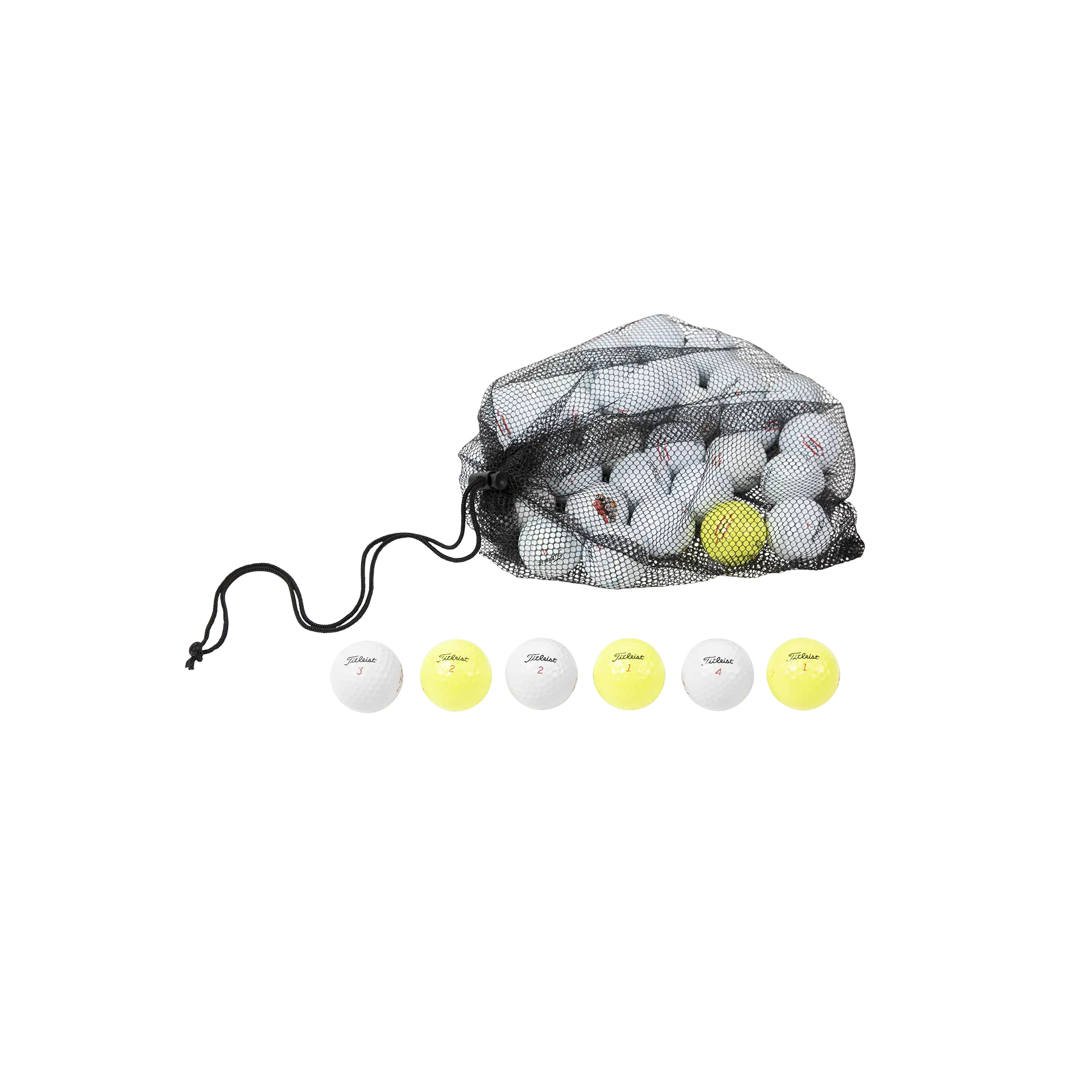Clean Green Golf Balls Recycled Titleist TruFeel Golf Balls, Soft Feel with Alignment Markings, White & Yellow Mix for Long Drive, 24 Pack, Golf Supply
