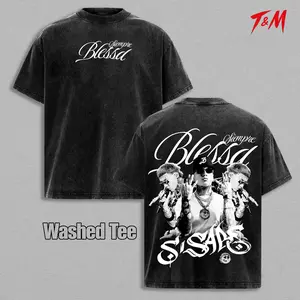Blessd Siempre Blessd Si Sabe Graphic Washed T-Shirt , Oversized Cotton Tee, Latin Trap Reggaeton Streetwear Shirt, Music Unisex