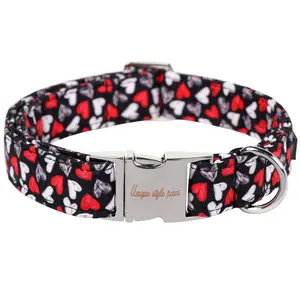 Unique Style Paws Valentine's Dog Collar With Metal Buckle - Love Gift for Small Medium Large Boys Girls Dogs, Durable & Cute Dog Accessories