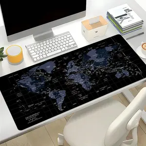 1 piece World map mouse pad with anti slip rubber base, perfect for office/gaming and home use, large-sized mouse pad