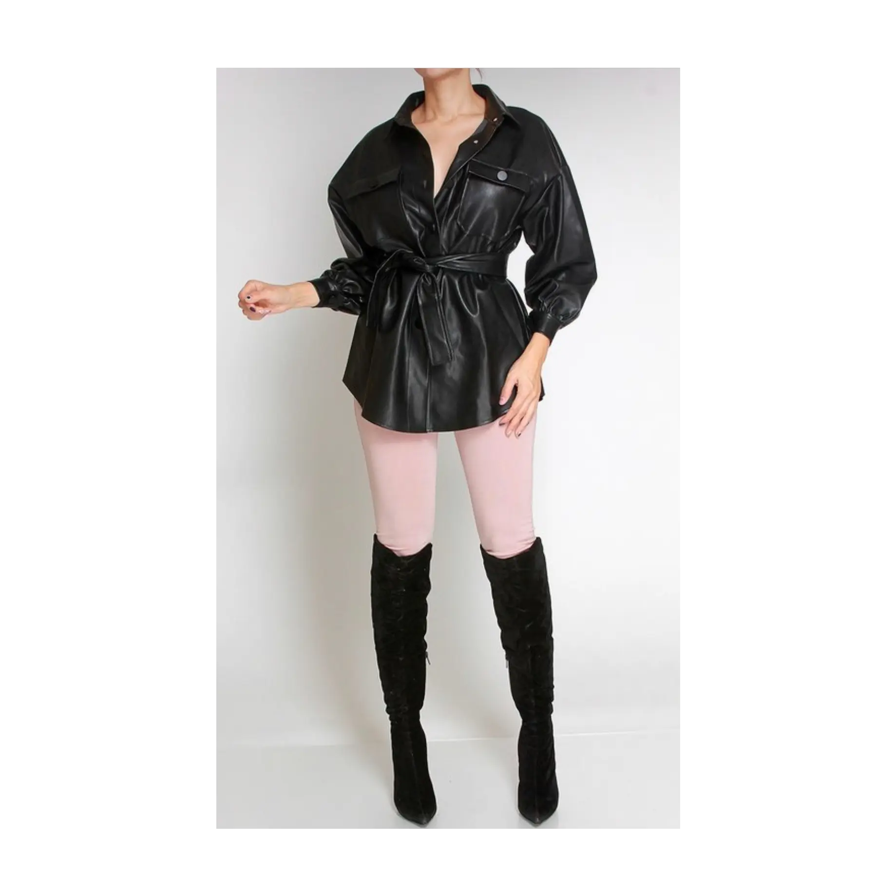 Soft Vegan Leather Shirt