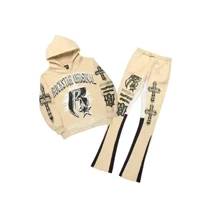 Raxil Beige/Black Hoodie/Stacked Track Set