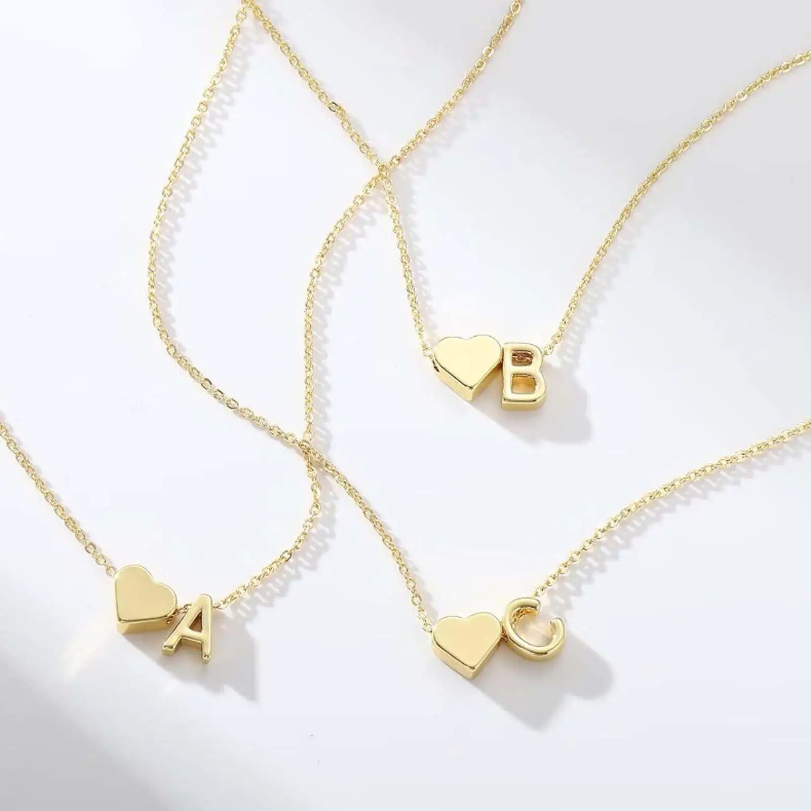 A to Z Heart Initial Pendant Women’s Personalized Clavicle Necklace