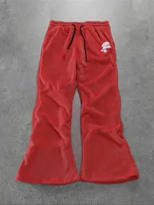 Men's Fleece Wide Leg Pants, Soft Fabric, Elastic, Fall & Winter Warm Comfort, Casual Home Wear, Multiple Colors Available