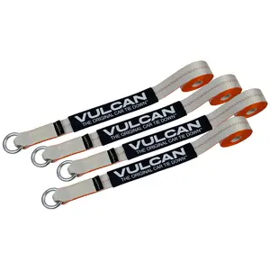 VULCAN Exotic Car Rim Tie Down Set - 2 Inch x 144 Inch - 4 Straps - Silver Series - 3,300 Pound Safe Working Load Webbing Webbing Harness