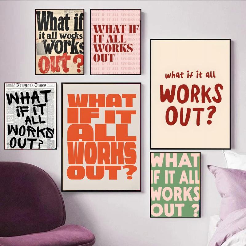 Heartfelt Inspirational Life Story W-What If It All Works Out Poster Lightfast self-adhesive posters ideal for gifting and adorning walls in bedrooms living rooms bars cafes and eateries high-def printing water-repellent safeguard