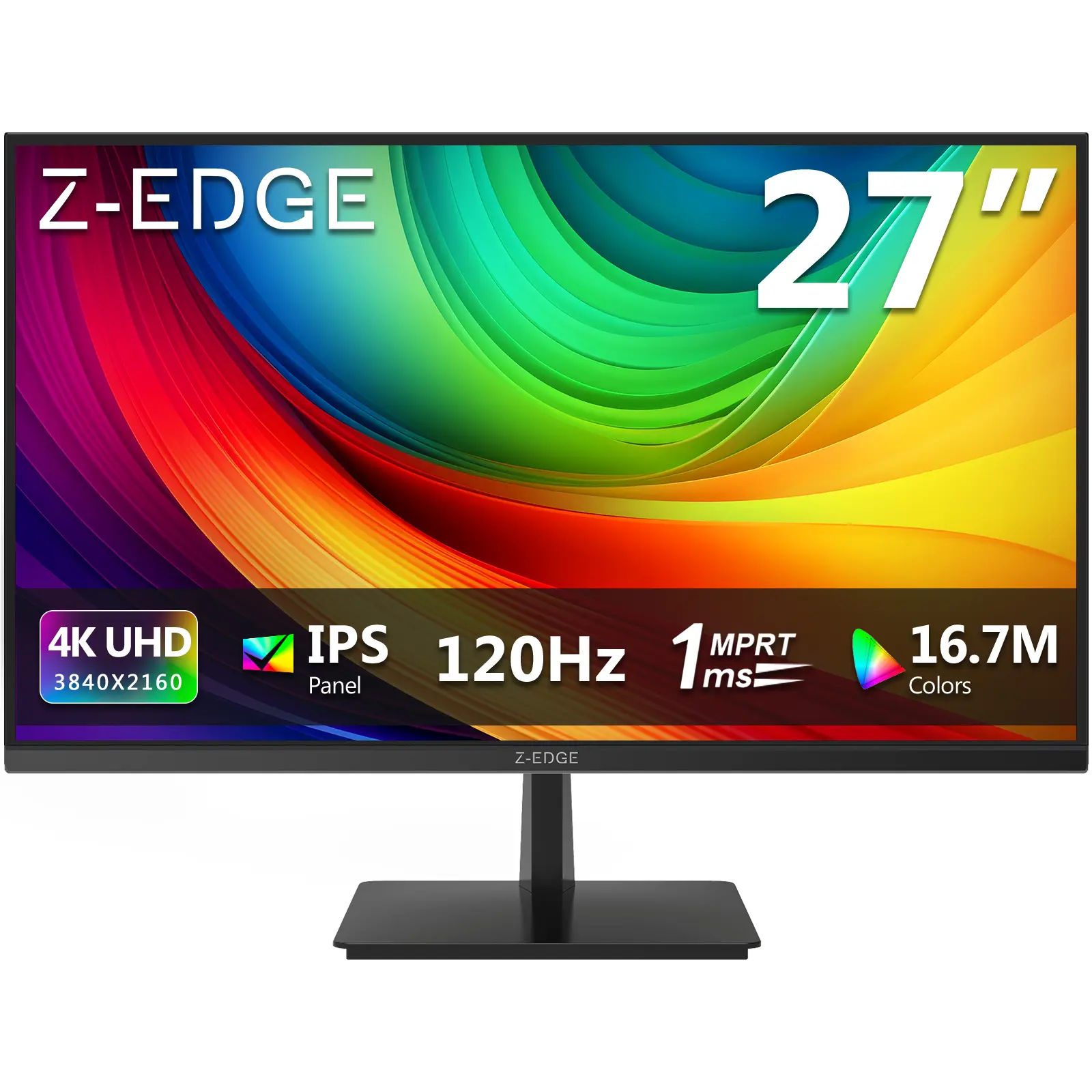 Z-Edge 27-inch 4K Gaming Monitor 120Hz UHD 3840x2160 IPS Monitor S274K 1ms MPRT Refresh Rate 16.7M Colors HDMI 2.0 x2 and DP 1.4 x 2 outdoorfun Ips Hd Screen Ips Dual Screen