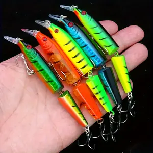 3pcs Lure Bait Two Sections Hard Bait 10.5cm/9g Swinging Realistic Minnow Fishing Lures, Artificial Fish Baits for Anglers