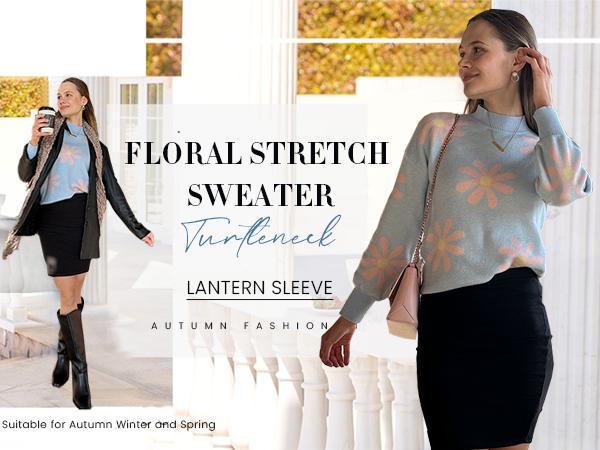 ZEAGOO Sweaters for Women Pullover Turtleneck Long Sleeve Oversized Lantern Ribbed Knit Sweater Tops Womenswear Casual Check Comfy ZEAGOO Sweaters for Women Pullover Turtleneck Long Sleeve Oversized Lantern Ribbed Knit Sweater Tops Womenswear Casual Check Comfy