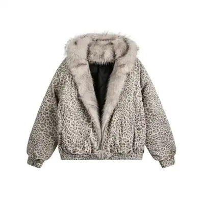 Snow Leopard Faux Fur Leopard Skin Jacket Mens Snow Leopard Fur