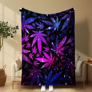 Maple Leaf Pattern Blanket, 1 Count Soft Throw Blanket, Cool Bedroom Bedding Blankets, Warm Napping Blanket For Home Office Travel Camping