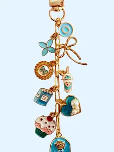 Feeling Blue Charm Chain for Kindle, Nook, Kobo, E-reader, Tablet, Handbag, Planner | Cute Accessories | Clip-On Accessories