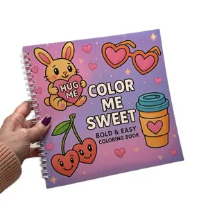 Color Me Sweet Bold and Easy Coloring Book for Kids and Adults with Reusable Protective Sheet Featuring Adorable Characters and Fun Designs