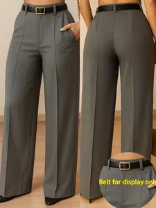 Women's Elegant Business High-Waisted Wide-Leg Pants, Soft Fabric, Perfect for Office and Various Occasions