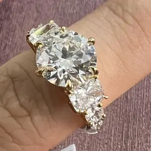 9k IGI labgrown diamond ring 3.96g 3+1.423ct LF4465