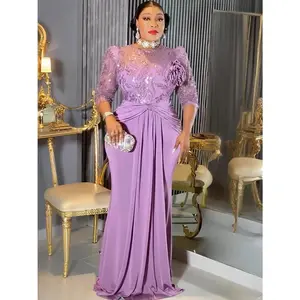 Plus Size African Party Dresses for Women Dashiki Sequin Sexy Bodycon Long Dress Elegant Turkey Muslim Wedding Evening Gown