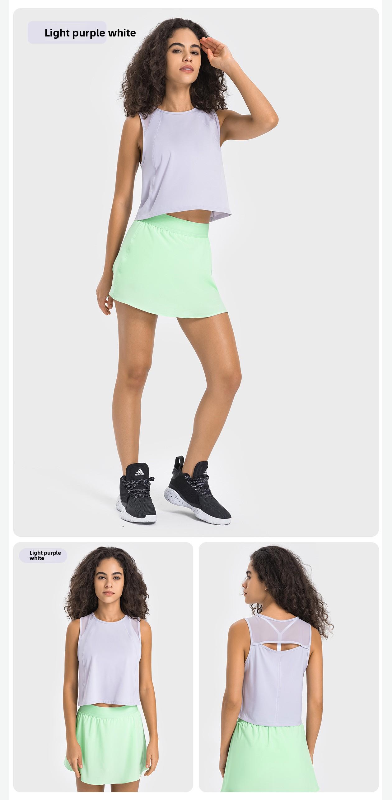 New Sleeveless Crop Tank Top, Sexy Hollow Out Design, Quick-Dry Breathable Yoga & Sports Casual Wear