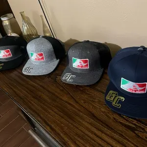 Gallero Flag Style Embroidered Hats - Black and Gray Options with Unique Embroidery Design
