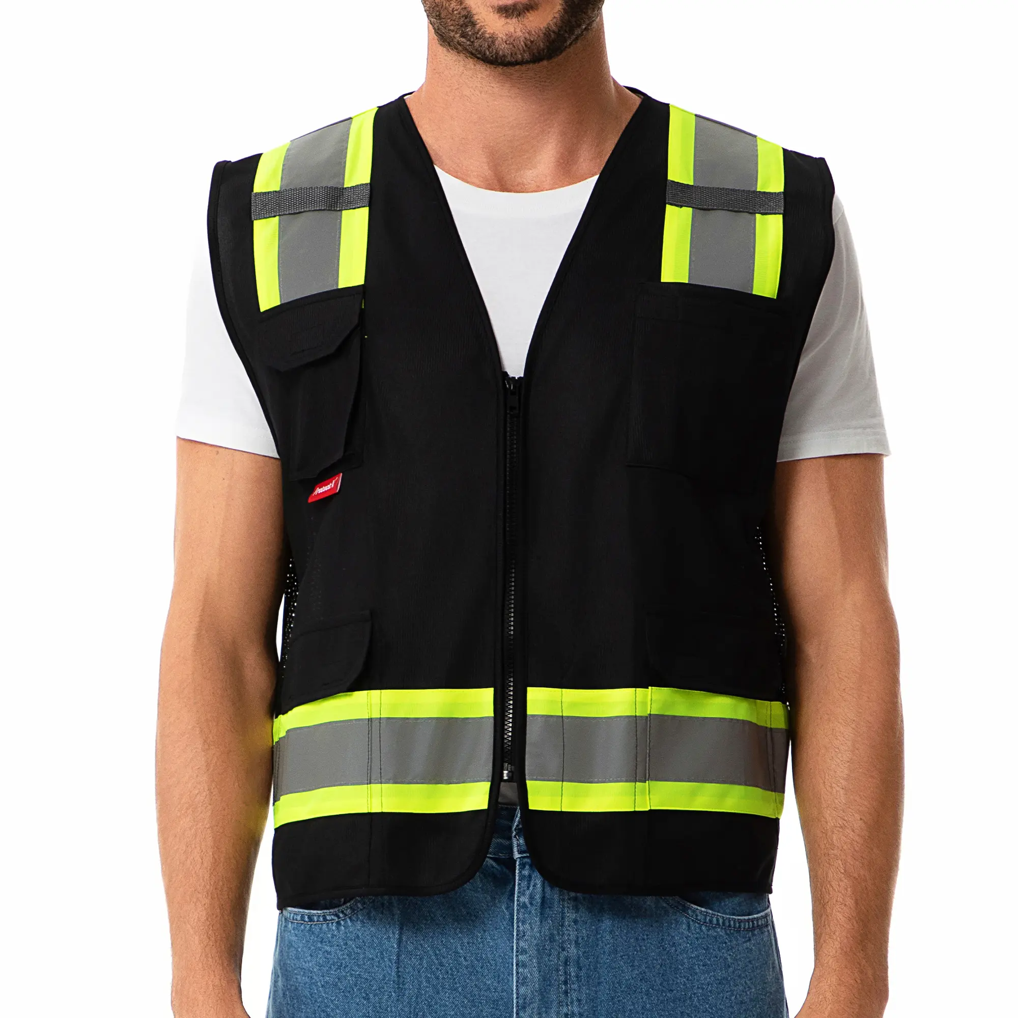 ProtectX High Visibility Reflective Safety Vest for Men Women Hi Vis Work Construction Vest with Pockets Class 2