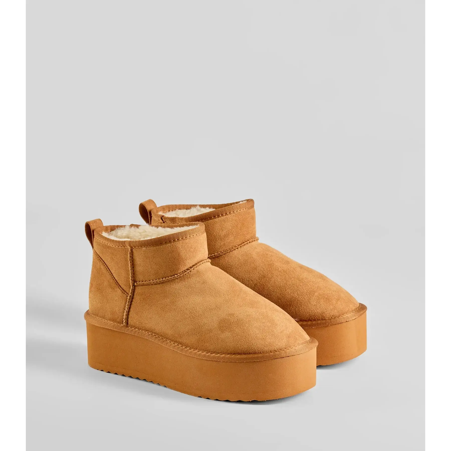 Cozy Feels Faux Sherpa Lined Platform Booties