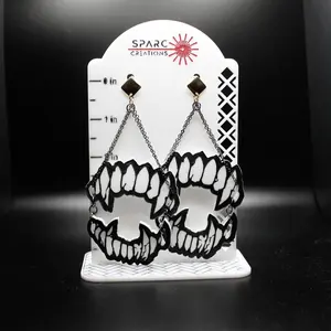 Vampire Beast Earrings Halloween Creepy Fangs Teeth Acrylic Dangle
