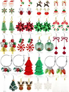 23 Pairs Christmas Earrings for Women Xmas Holiday Dangle Earrings Christmas Stud Tree Snowflake Bow Bells Light Earrings Bulk Cute Christmas Party Jewelry Gifts