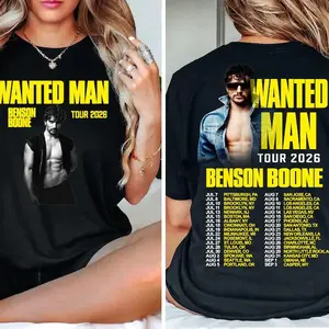 Wanted Man Tour 2026 T-Shirt - Sweatshirt - Hoodie, Unisex Premium Cotton Tee, Soft Breathable Fabric, Casual Daily Wear, Music Tour Graphic Print, Concert Style Apparel, Fan Merch Inspired Design, Gift for Music Lovers Men Women, Trending 2026