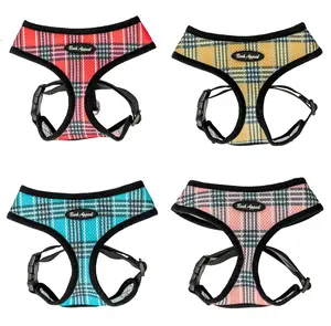 Breathe EZ Pull-Over Harness Plaid or Camo High-Quality Mesh Material Chrome D-Ring Heavy-Duty Buckle Secure Fit Adjustable for Dogs Cats Pets