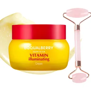 (Free Gift: Facial Massage Stick) EQQUALBERRY Vitamin Brightening Cream — Vitamin C + 5% Niacinamide + 3% Tranexamic Acid | Dark Spot Corrector | Ceramide Barrier Support | Brightening & Lightweight Hydration (1.69 fl.oz / 50ml)