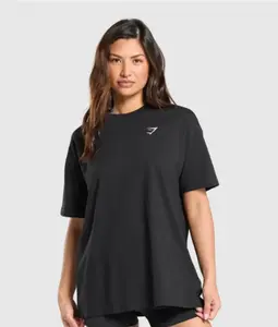 Essential Oversized Workout T-Shirt, Unisex Gym Training Tee, Minimalist Activewear Top, Soft Cotton Comfort Fit