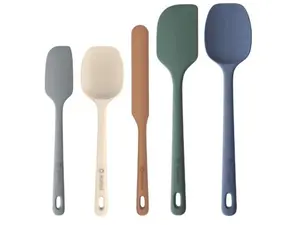 5 Pieces Silicone Spatula Set Food Grade Rubber Spatula Upgrade Strong Handle Ergonomic Grip Heat Resistant Up to 600°F for Nonstick Cookware Cooking