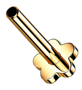 Rose Gold PVD Titanium Threadless Flower Back Labret (Back Only)