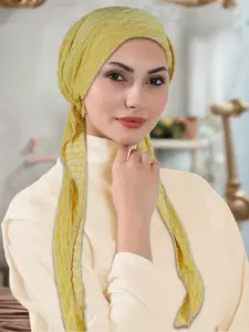 Elegant Simple Headscarf Hat Turban Hijab for Women, Multi-Color Options, Unique Texture, Perfect for Religious Occasions and Daily Wear