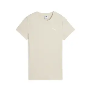PUMA Womens Essentials Elevated Rib Crew Neck Short Sleeve Casual Tops Casual - White