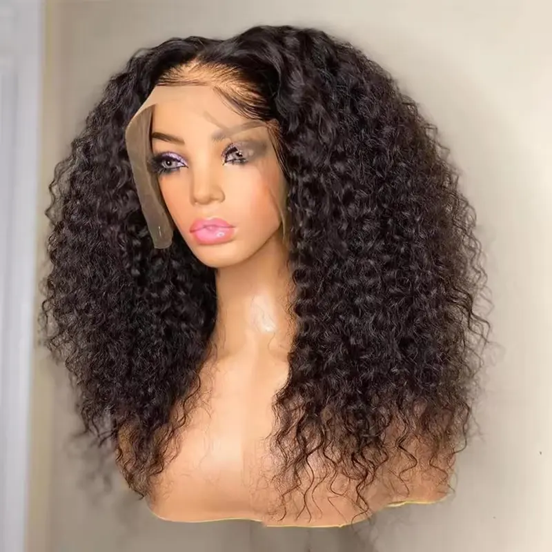 Bling Hair Kinky Curly 13x4 Lace Front Wig Human Hair 30 32 Inch Kinky Curly 180% Transparent 13x6 Lace Frontal Wigs for Woman True Length Can Be Styled Adjustable Strap, Pre-Plucked Natural Hairline,30-34 in Middle Part, for Black Women, Curly Hair