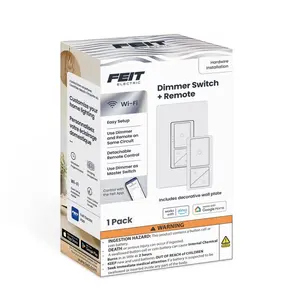 Feit Electric  200W Paddle Smart Enabled Dimmer Switch with Remote Control, White