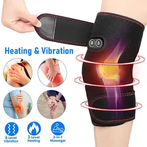 2 PC Electric Heated Vibration Knee Massager Joint Pad Brace
