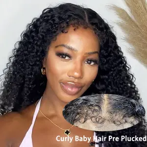 250 Density 13x6 Hd Afro Kinky Curly Wig 100% Human Hair Quality 13x4 4c Edges Frontal Deep Wave Curly Lace Front Wigs For Women on sale