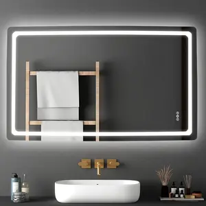 VEVOR LED Bathroom Mirror, 36x 48 LED Bathroom Vanity Mirror with Frontlit and Backlit, Anti-Fog Memory Mirror with Lights, Stepless 3 Colors Temperature Dimmable Bathroom Mirror, Wall MountedVEVOR Super Brand Day