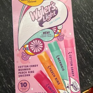 Wylers Light Zero Sugar  Bars - Cotton Candy Mermaid Peach Ring Unicorn Flavors - 10 Low Calorie Bars