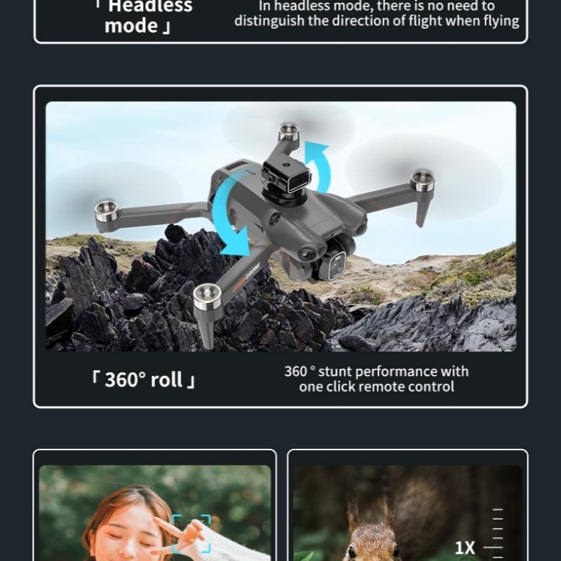 8K  Foldable FPV Drone with Brushless Motors - 2000m Long Control Range, 100m Max Flight Height, 7m/s Speed, 244g Lightweight, 2 Batteries, 360° Obstacle Avoidance & Optical Flow Hovering
