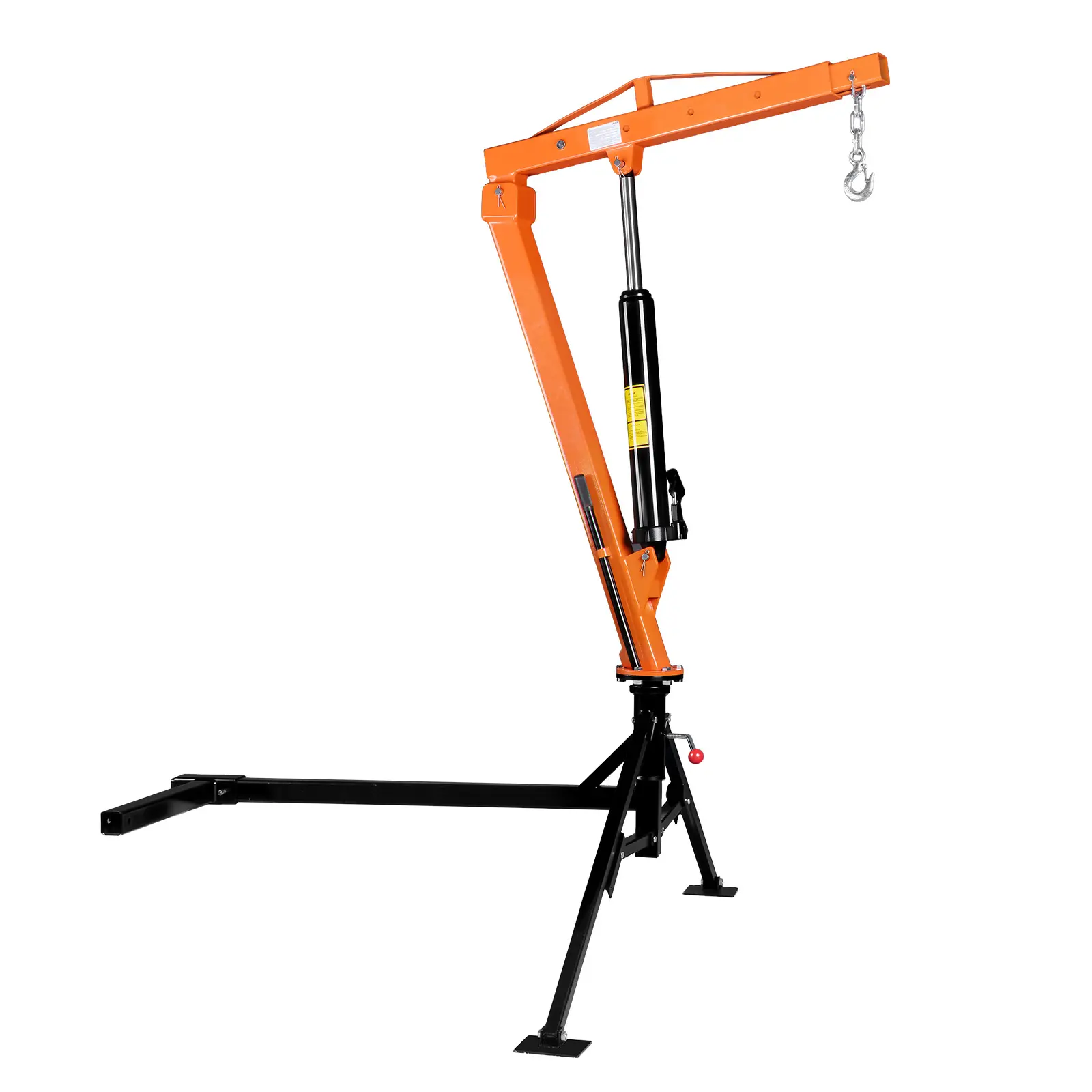 VEVOR Galvanized Steel Trailer Hitch-Mounted Pickup Truck Crane, 1500 lbs Max Load, 12T Hydraulic Cylinder & Pump, Manual Hydraulics, 360° Rotation, Telescopic Boom, Foldable Jib, 44.5 in Reach, Protective Coating for Equipment Lifts, Hydraulic Pump