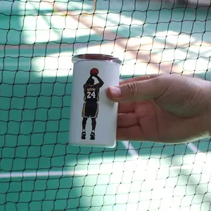 1PC，150ml，Sports Star Printed Thermos Cup 304 Stainless Steel Inner 201 Shell Basketball Football Rugby Lid Portable Water Bottle